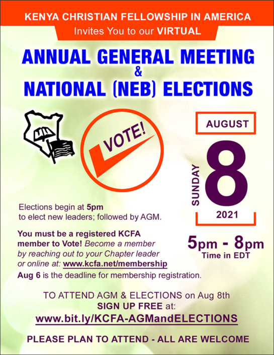KCFA Annual General Meeting (AGM) & NEB Elections - Kenya Christian ...